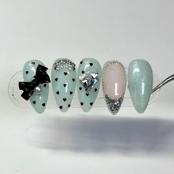 [BUNJANG] Handmade Nail Tips Set / 민트 수제 네일팁