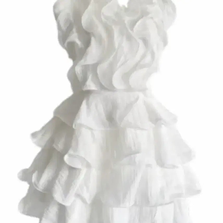 [BUNJANG] White Ruffle Dress - Size S / (미착용 새제품) 캉캉 원피스 화이트 S