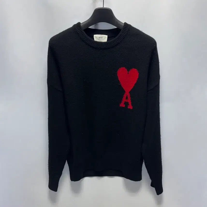 [BUNJANG] AMI Big Heart Logo Oversized Intarsia Knit M / [M size] 아미 빅 하트 로고 오버사이즈 인타르시아 니트