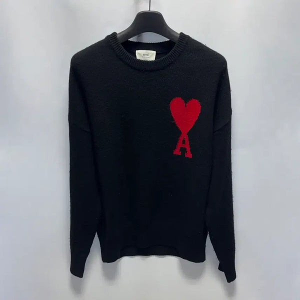 [BUNJANG] AMI Big Heart Logo Oversized Intarsia Knit M / [M size] 아미 빅 하트 로고 오버사이즈 인타르시아 니트