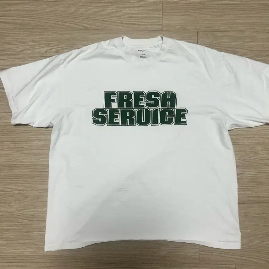 [BUNJANG] Fresh Service Logo Short Sleeve T-Shirt White / 프레쉬 서비스 반팔 티셔츠 화이트