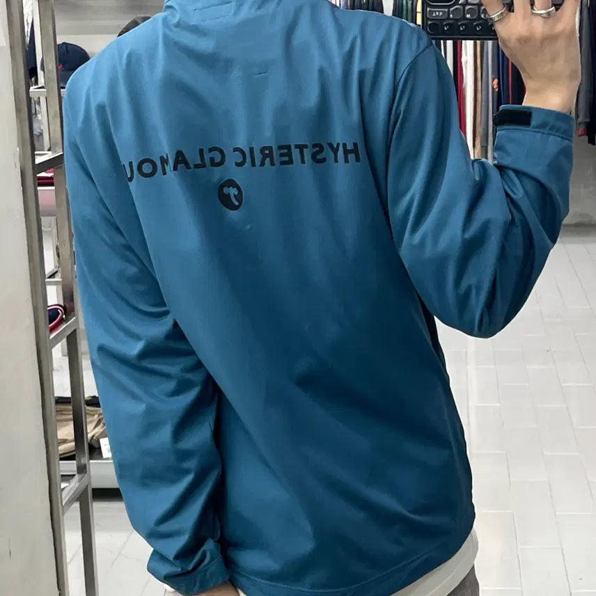 [BUNJANG] Hysteric Glamour Garage Days Utility Stand Collar Jacket Teal Blue / (M) 히스테릭 글래머 가라지 데이즈 유틸리티 스탠드 칼라 자켓 틸 블루
