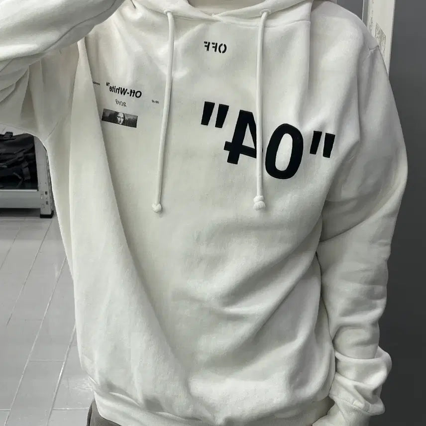 [BUNJANG] Off-White Mona Lisa Temperature Oversized Hoodie White / (L) 오프화이트 모나리자 템퍼러처 오버사이즈 후드티 화이트