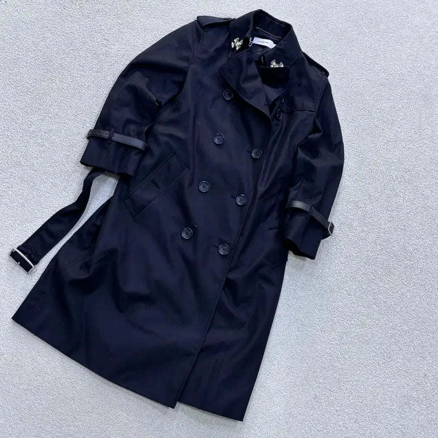 [BUNJANG] Coach Women's Black Double Breasted Long Trench Coat / 4 코치 여성 블랙 더블 롱 트렌치 코트 0715E