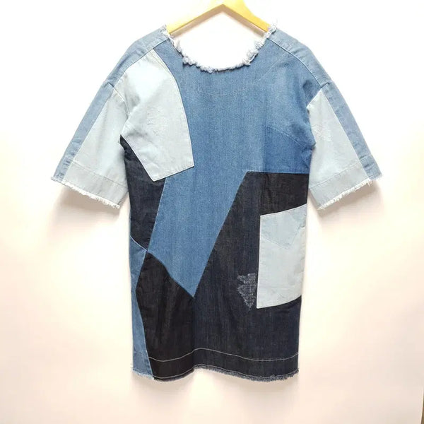 [BUNJANG] Second Floor Patchwork Denim Dress / 세컨드 플로어 패치워크 데님 원피스 44