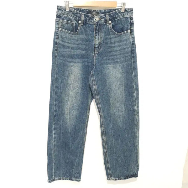 [BUNJANG] MUDIDI Cleaned Washed Loose Straight Denim Pants Size 32 / 무탠다드 크리즈 워시드 루즈 스트레이트 데님 팬츠 32_M3076