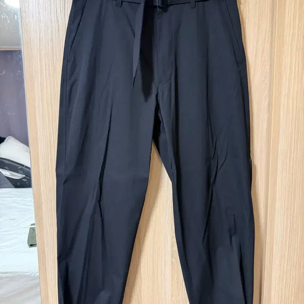 [BUNJANG] Illeve Wide Cotton Belt Pants Black / 일레브 와이드 코튼 벨트 팬츠 블랙 XXL (34인치 추천)