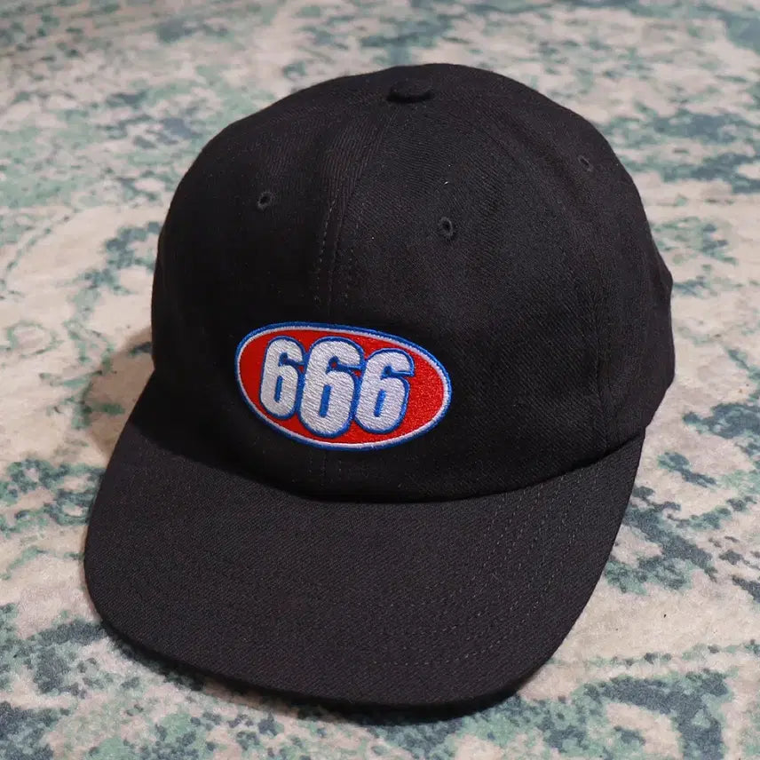 [BUNJANG] Supreme 666 6-Panel Black Cap / Supreme 17SS 슈프림 666 6-Panel 블랙 볼캡 모자