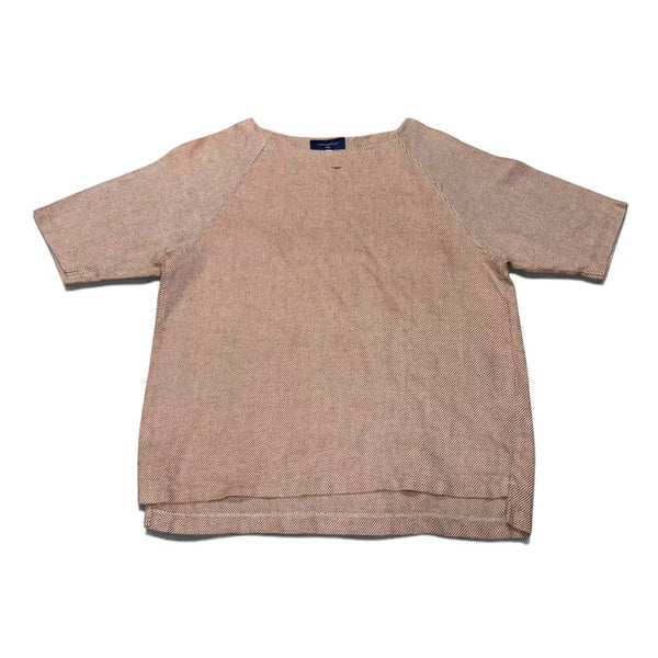 [BUNJANG] Customellow Blue Pattern Linen Short Sleeve T-Shirt / M 커스텀멜로우 블루 패턴 린넨 반팔티