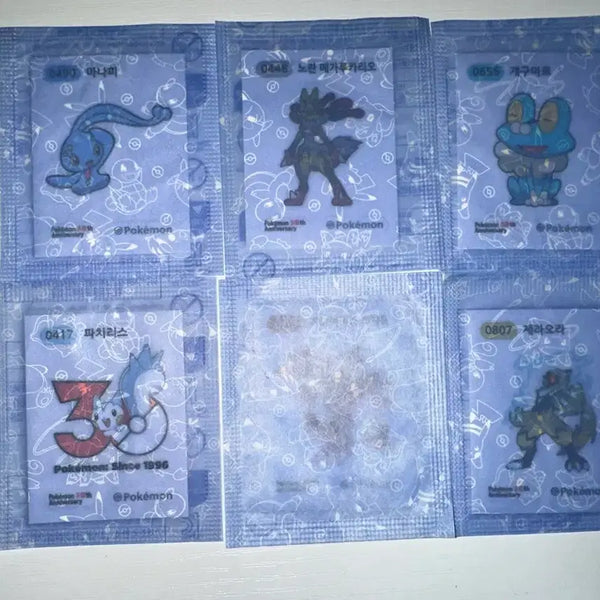 [BUNJANG] Pokemon 30th Anniversary 6 Types Sticker Bundle Set (Sealed) / [일괄] 미개봉 30주년 포켓몬 띠부씰 6종