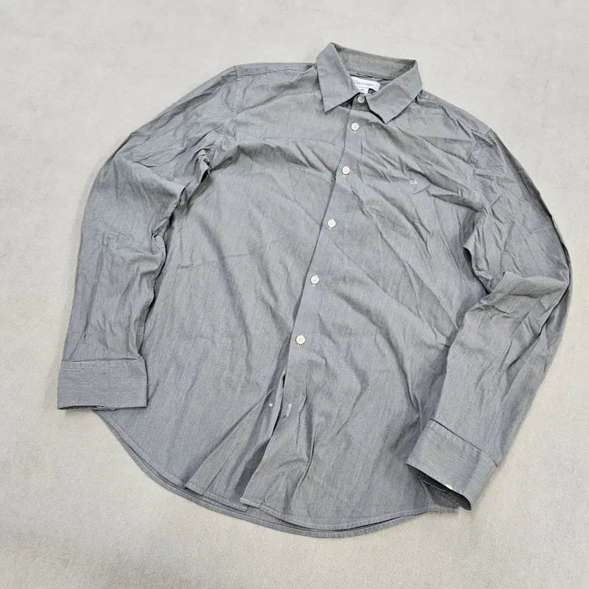 [BUNJANG] Calvin Klein Grey Long-Sleeve Shirt / M/M 캘빈클라인 그레이 긴팔 셔츠 0724Y