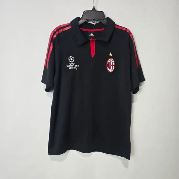 [BUNJANG] Adidas AC Milan Champions League Short Sleeve Polo Shirt Black / 아디다스 AC밀란 챔피언스리그 반팔 카라티 블랙