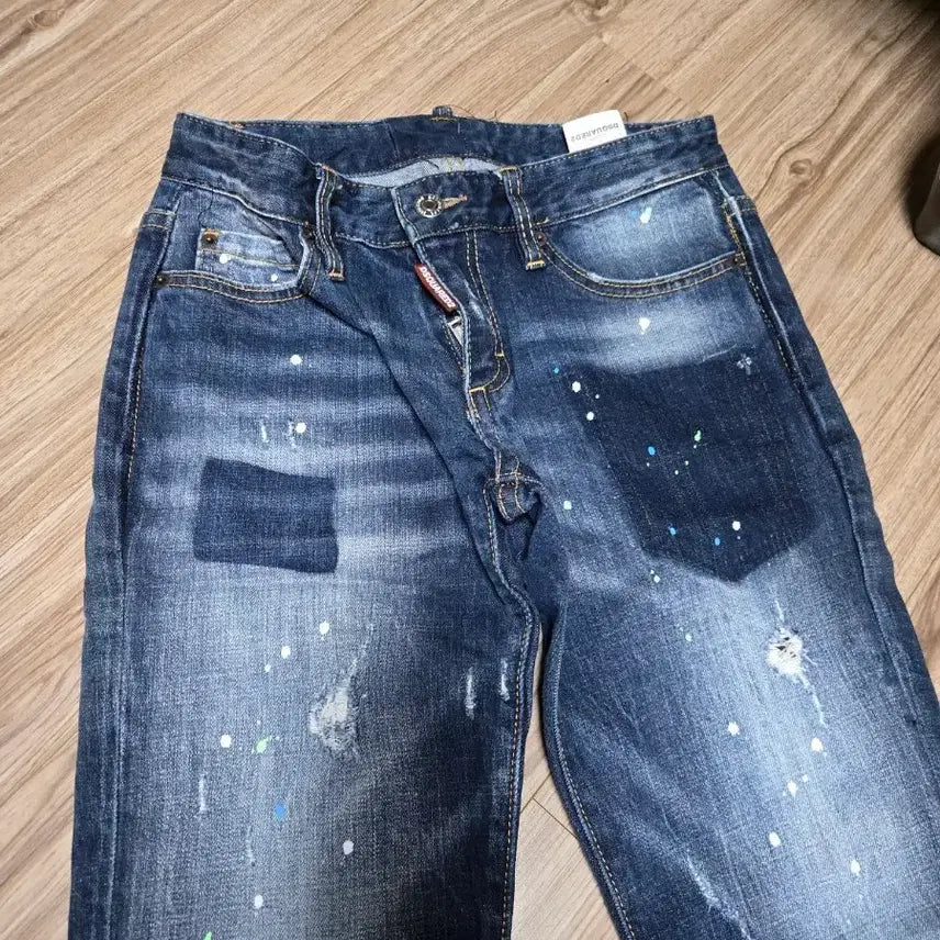 [BUNJANG] DSquared2 Paint Wash Denim Pants / 디스퀘어드2 페인트 워싱 데님 팬츠