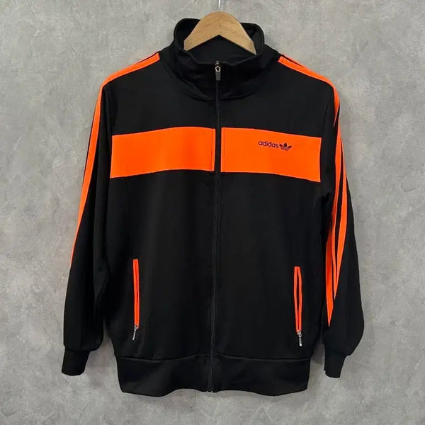 [BUNJANG] Adidas Orange Black Track Top Zip-Up Jacket M / 아디다스 오렌지 블랙 트랙탑 집업 자켓 M