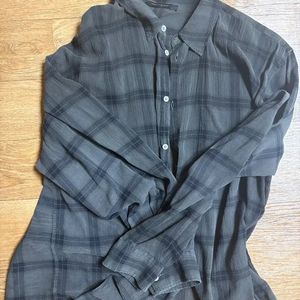 [BUNJANG] Haechingroom Overdyed Check Shirt Charcoal Size 4 / 해칭룸 오버다이드 체크셔츠 차콜 4사이즈