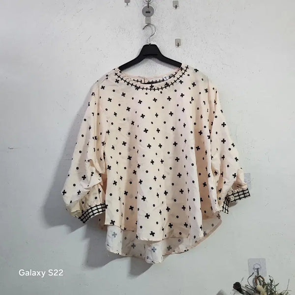 [BUNJANG] Cross Pattern Blouse / 크로스 패턴 블라우스
