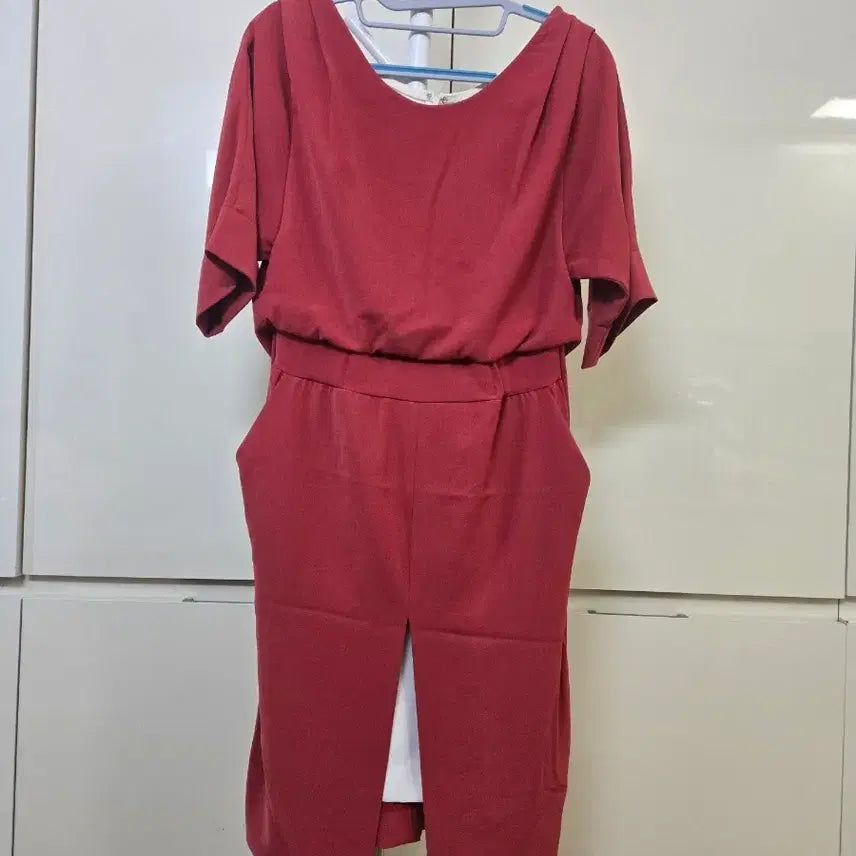 [BUNJANG] Rose Red Wrap Dress / 로즈 레드 랩 원피스