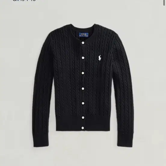 [BUNJANG] Polo Ralph Lauren Cable Knit Cardigan Black / 폴로 랄프로렌 케이블 니트 가디건 블랙