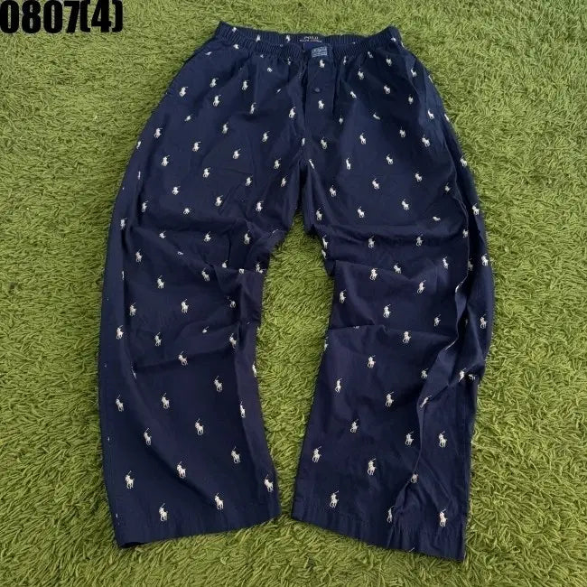 [BUNJANG] Polo Ralph Lauren Navy Pony Pattern Cotton Pants - M / 폴로 랄프로렌 네이비 포니 패턴 바지 M 0807