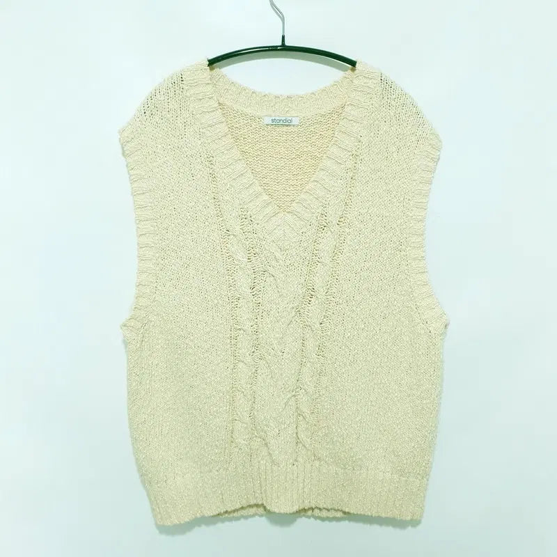 [BUNJANG] Standial Knit Vest / 스탠다이얼 뜨개 니트 조끼 F_M2903