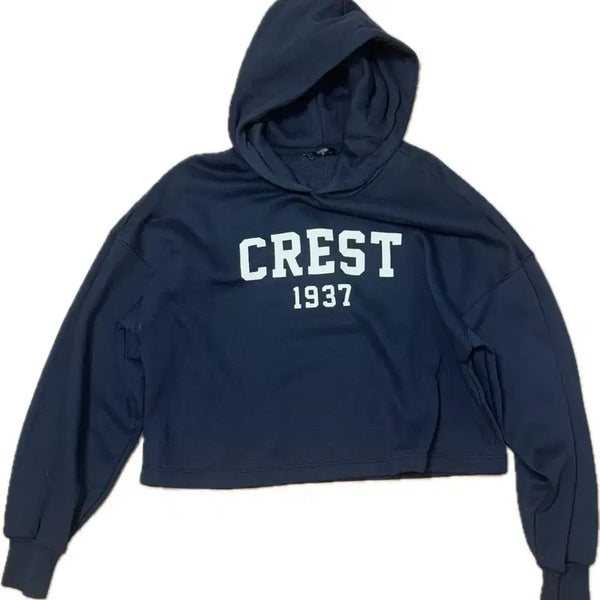 [BUNJANG] TOPTEN Navy Lettering Crop Hoodie / 탑텐 네이비 레터링 크롭 후드티