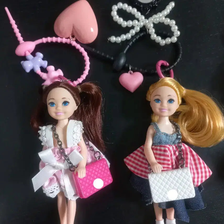 [BUNJANG] Mini Doll Keychain Charm for Car Keys and Bags / 미니인형 키링 차키 가방걸이