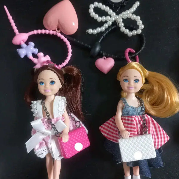 [BUNJANG] Mini Doll Keychain Charm for Car Keys and Bags / 미니인형 키링 차키 가방걸이
