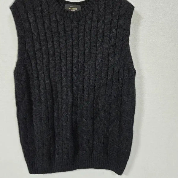 [BUNJANG] METEOR Cable Knit Sleeveless Top Size 66 / METEOR 케이블 민소매 니트티 66
