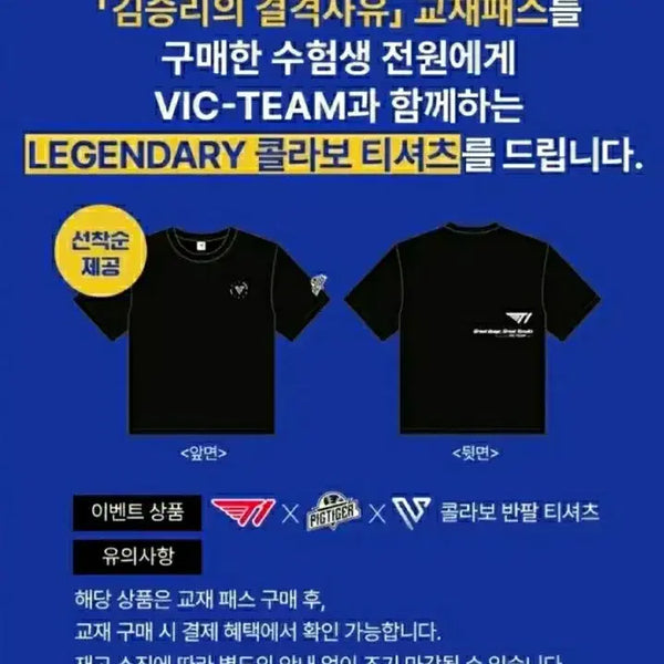 [BUNJANG] VIC-TEAM Kim Seungri Collaboration T-Shirt / [새상품] 김승리 콜라보 VIC-TEAM 티셔츠 김승리 반팔 티셔츠