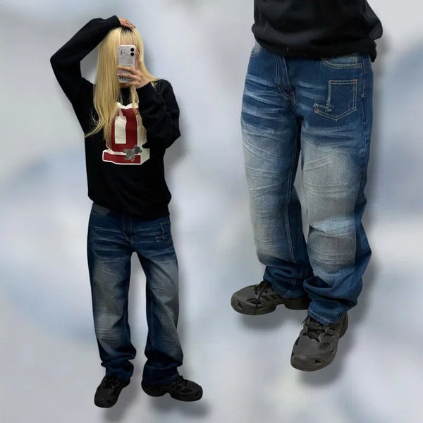 [BUNJANG] Buckle Washing Denim Pants / 버클 워싱 데님팬츠