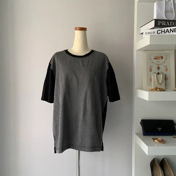 [BUNJANG] LANVIN Striped Color Block T-Shirt / [5566] 랑방(LANVIN) 티셔츠 (한섬 이태리 직수입)