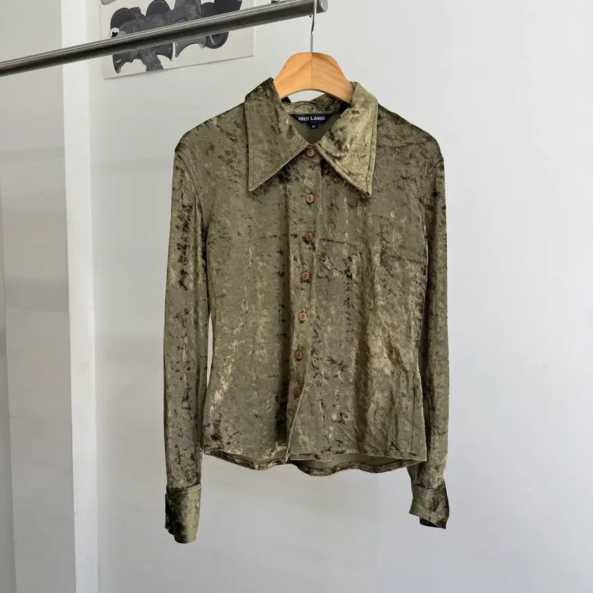 [BUNJANG] UH LAND Velvet Shirt / UH LAND 벨벳 셔츠