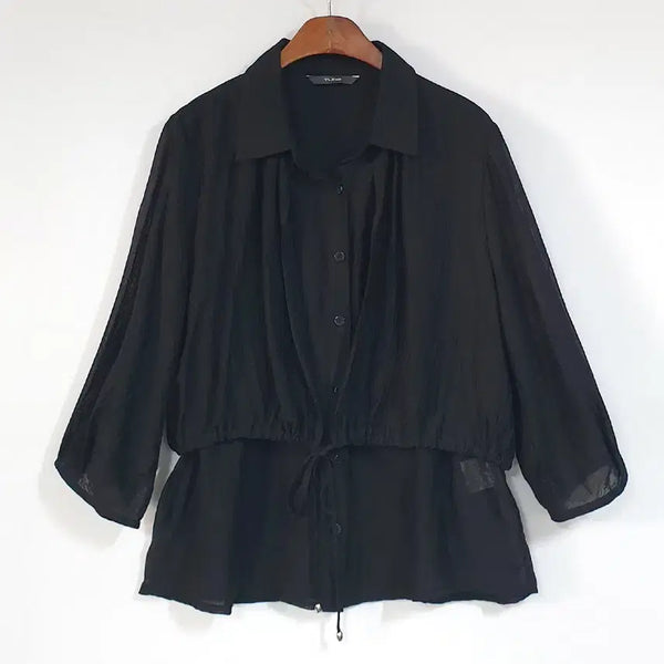 [BUNJANG] TUBE 25SS Tencel Layered Blouse / TUBE 25년SS 텐셀 레이어드 블라우스 66-77