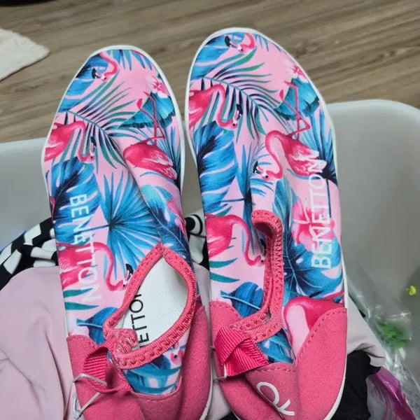 [BUNJANG] Benetton Aqua Shoes Flamingo Pattern Size 240 / 베네통 아쿠아 슈즈 플라밍고 패턴240