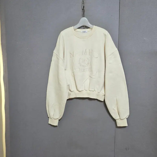 [BUNJANG] Ivory Fleece Lined Sweatshirt (Size 55-77) / 아이보리안기모 따뜻 맨투맨 FF   n8702  미착용제품