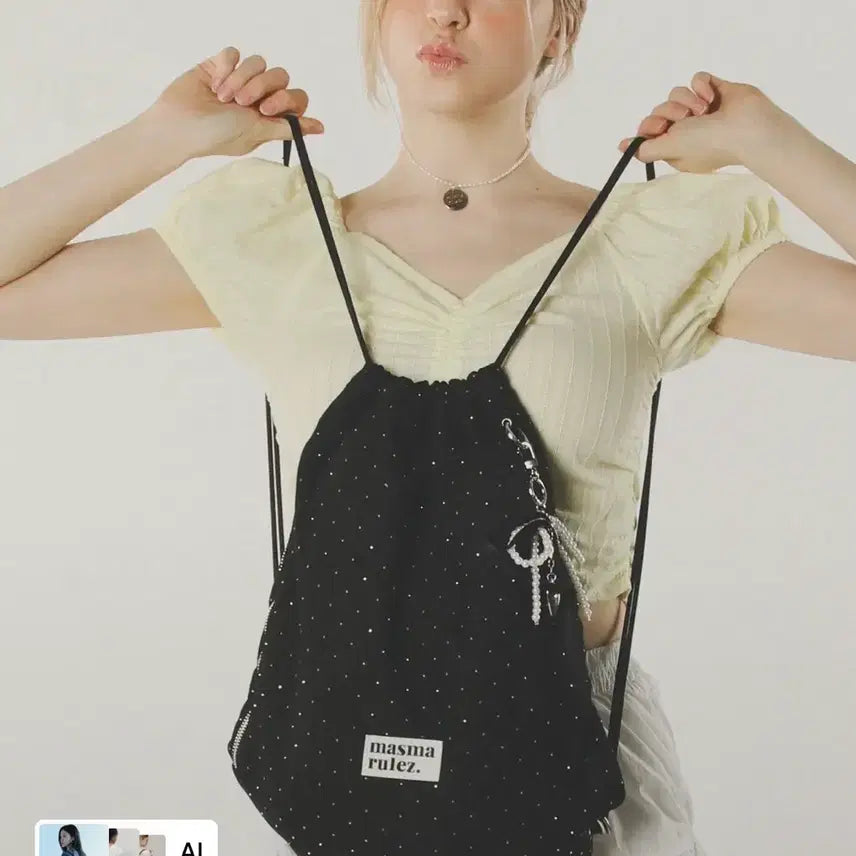 [BUNJANG] Mas Mas Rulz Twilight Black Gym Sack Bag / 마스마룰즈 트와일라잇 블랙 짐색 가방