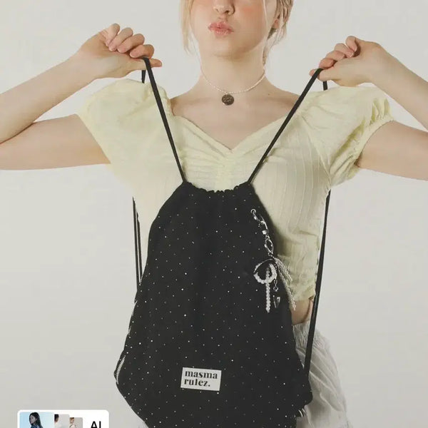 [BUNJANG] Mas Mas Rulz Twilight Black Gym Sack Bag / 마스마룰즈 트와일라잇 블랙 짐색 가방