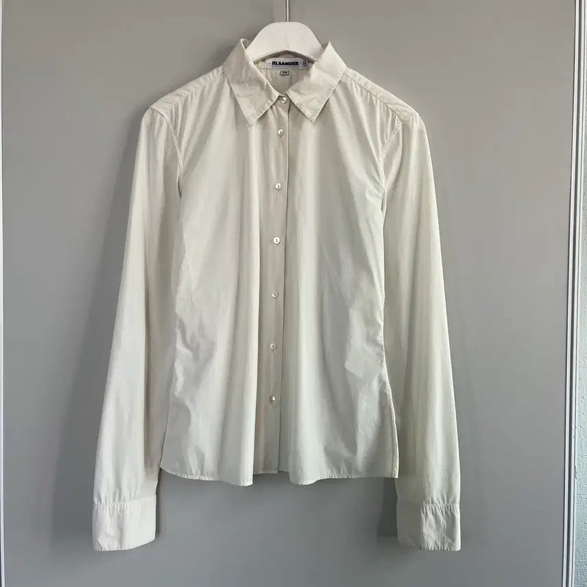 [BUNJANG] Jil Sander Ivory Basic Shirt 34 / 질샌더 아이보리 베이직 셔츠 34