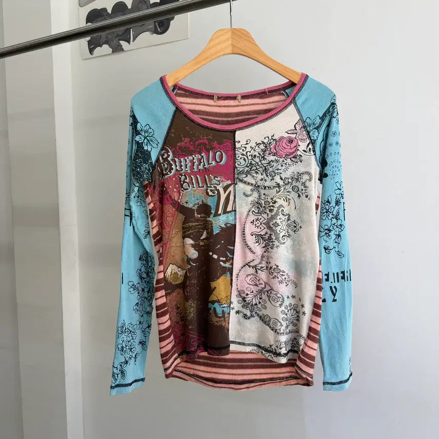 [BUNJANG] Panel Long Sleeve Shirt (Made in USA) / UNKNOWN (Made in USA) 판넬 롱슬리브