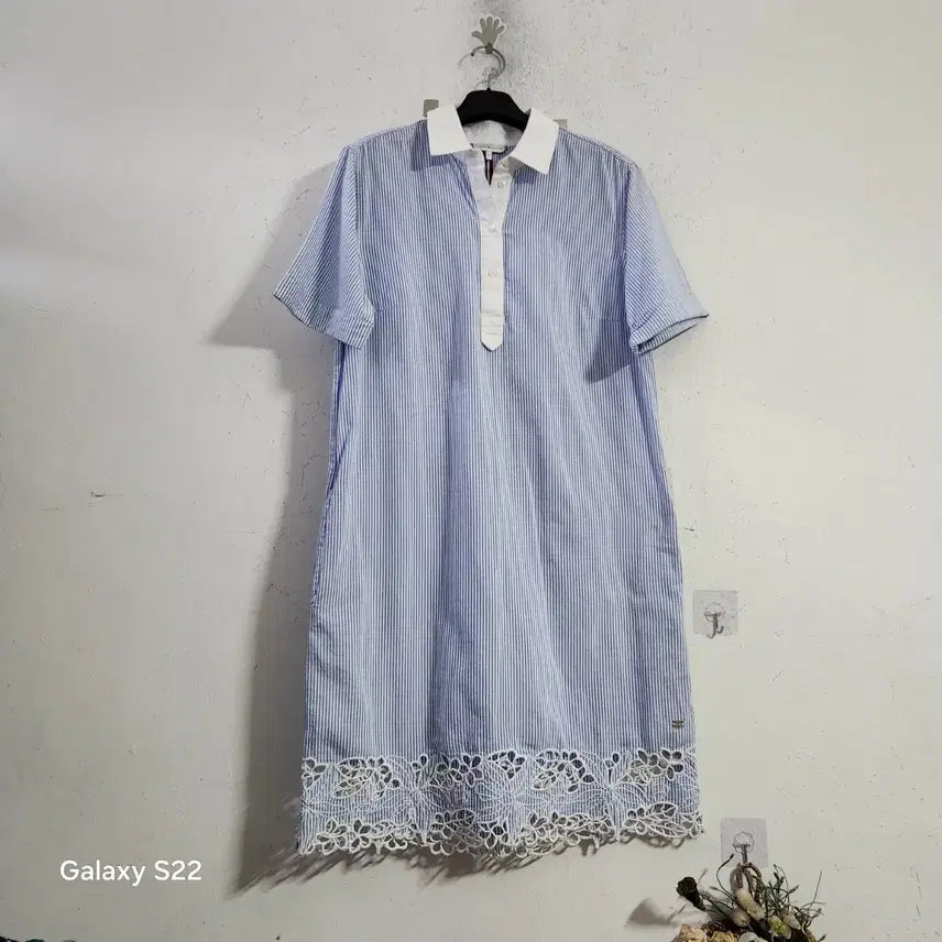 [BUNJANG] Tommy Hilfiger Striped Lace Dress / 타미힐피거 스트라이프 레이스 원피스