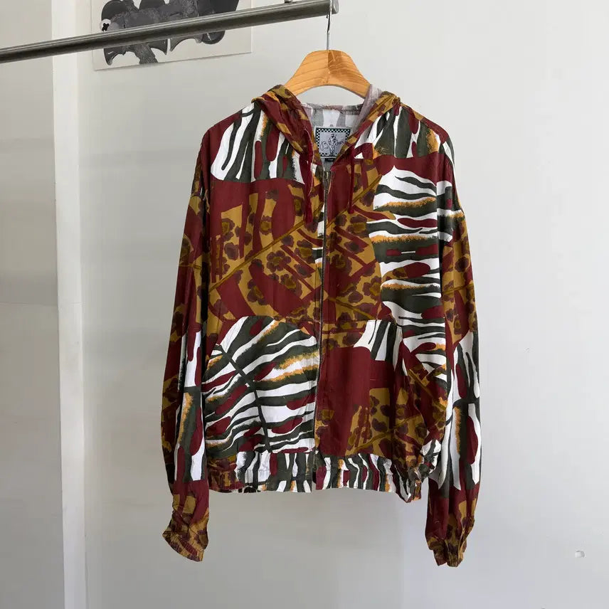 [BUNJANG] Vintage Japanese Patterned Zip-Up Jacket / VINTAGE (Made in Japan) 패턴 집업 자켓