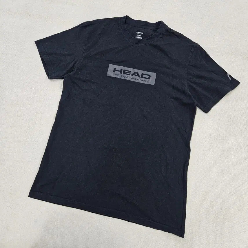 [BUNJANG] M Black Round Neck Short Sleeve T-Shirt / M 헤드 블랙 라운드넥 반팔 티 0611Y2