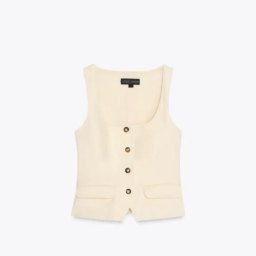 [BUNJANG] Zara Vest Ivory Set / 자라 베스트 아이보리 세트