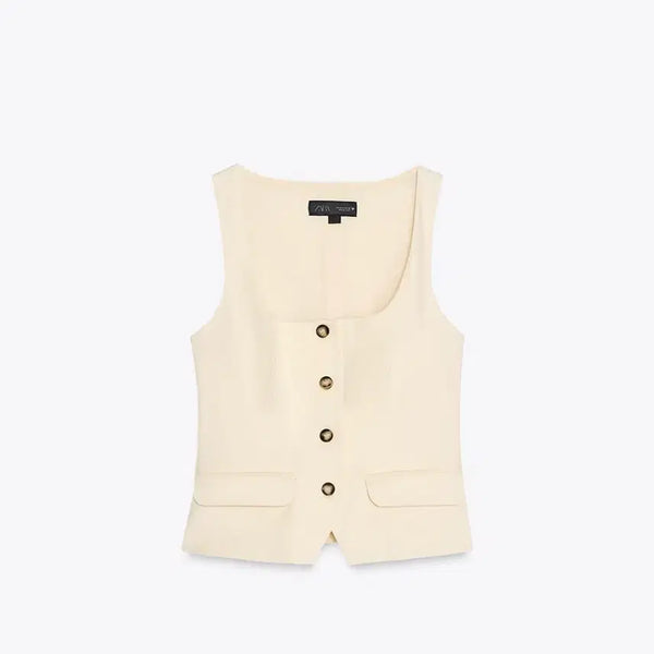 [BUNJANG] Zara Vest Ivory Set / 자라 베스트 아이보리 세트