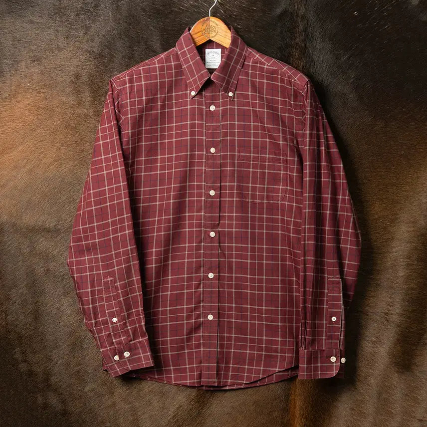 [BUNJANG] Brooks Brothers Non-Iron Button-Down Check Shirt / [M] 브룩스브라더스 논아이론 버튼다운 체크 셔츠