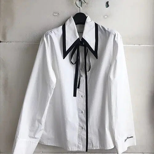 [BUNJANG] Lucky Chouette 100% Cotton Blouse - White / 럭키슈에뜨 정품/2020 - 66/새거수준