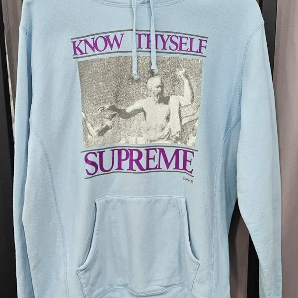 [BUNJANG] Supreme 19SS Know Thyself Hooded Sweatshirt Light Blue M / [정품/M] 슈프림 19SS 노우 다이셀프 후드 라이트 블루