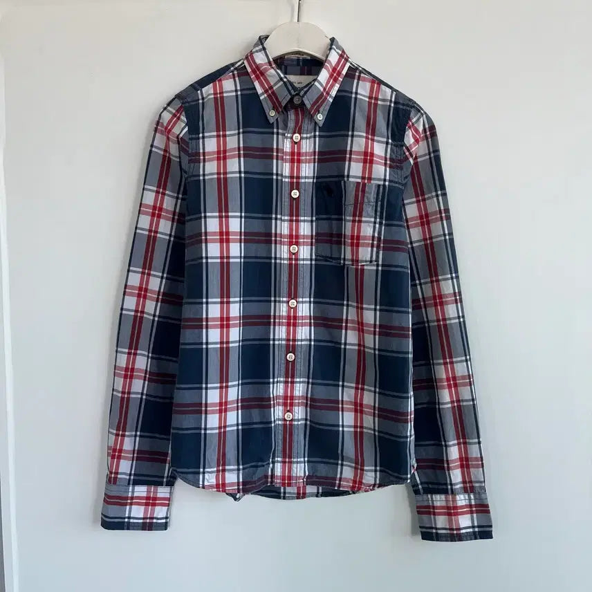 [BUNJANG] Abercrombie & Fitch New York Blue Plaid Shirt XL / 아베크롬비 뉴욕 블루 레트 체크셔츠