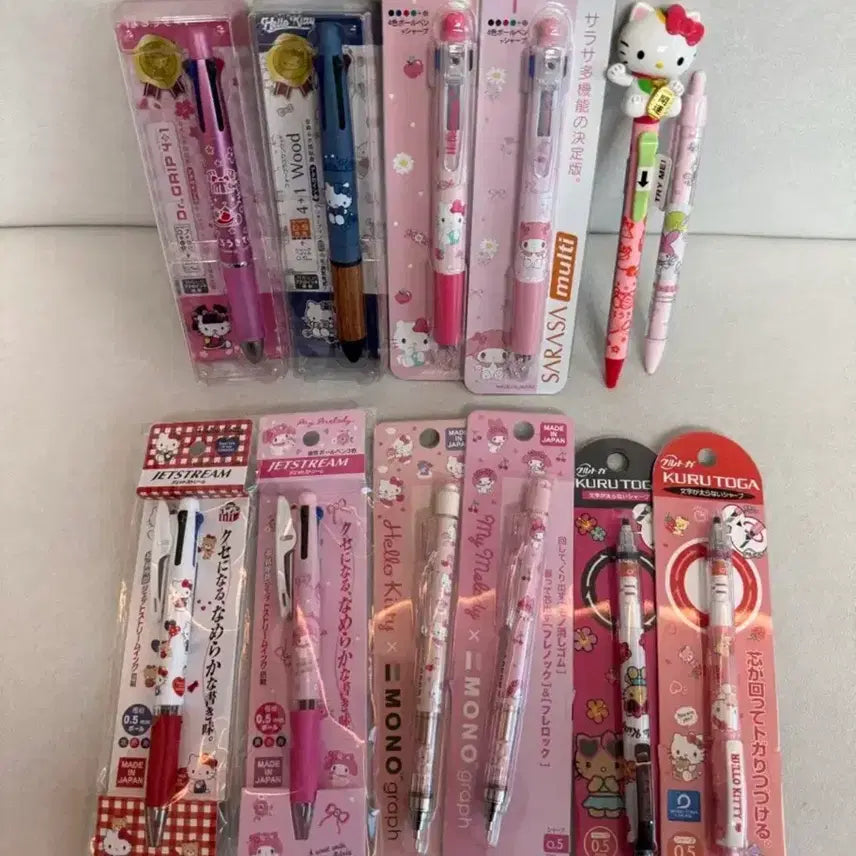 [BUNJANG] Sanrio Jetstream, Sarasa, Dr. Grip, Kuru Toga Mechanical Pencils & Pens / 헬로키티 샤프 볼펜 제트스트림 사라사 닥터그립 쿠루토가