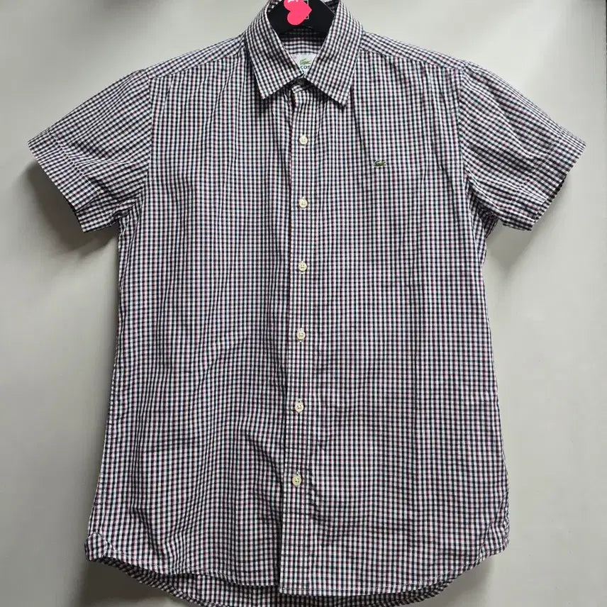 [BUNJANG] Lacoste Check Short Sleeve Shirt Size 38 / 라코스테 체크 반팔 셔츠 38